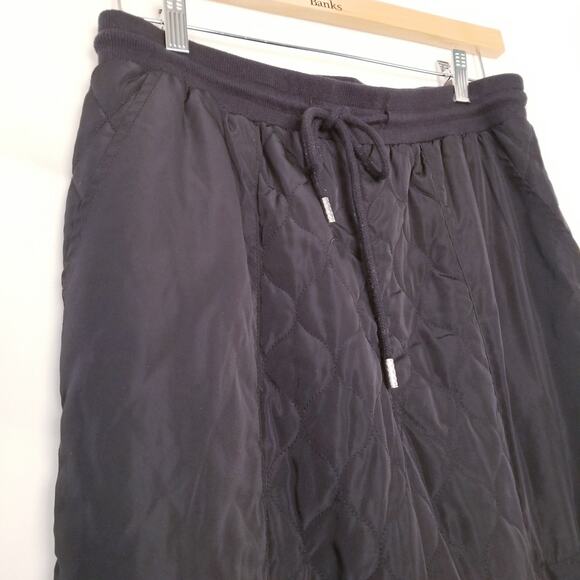 SANDY LIANG Women's Black Quilted Drawstring Waist Pull-On Jogger Pant Size M - Picture 2 of 9